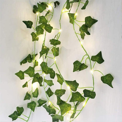Vine String Lights 100LED Artificial Ivy Leaves Hanging Lamp for Room Garland Party Festival Decor -Maple Leaf