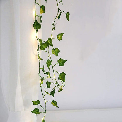 2pcs Vine String Lights 100LED Artificial Ivy Leaves Hanging Lamp for Room Garland Party Festival Decor -Maple Leaf
