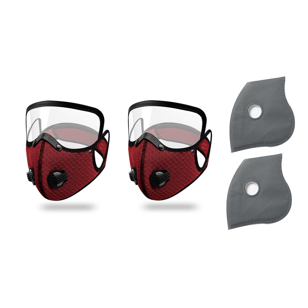 Riding Mask with Eye Protection Visor Filtered Valve Face Mask