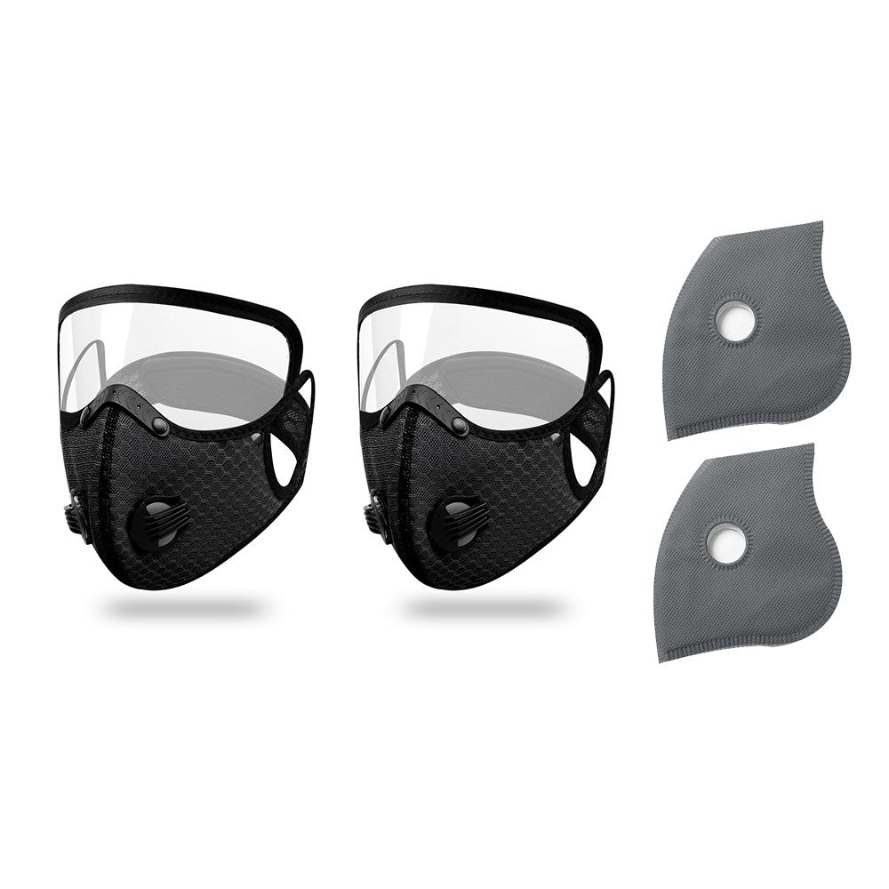 Riding Mask with Eye Protection Visor Filtered Valve Face Mask