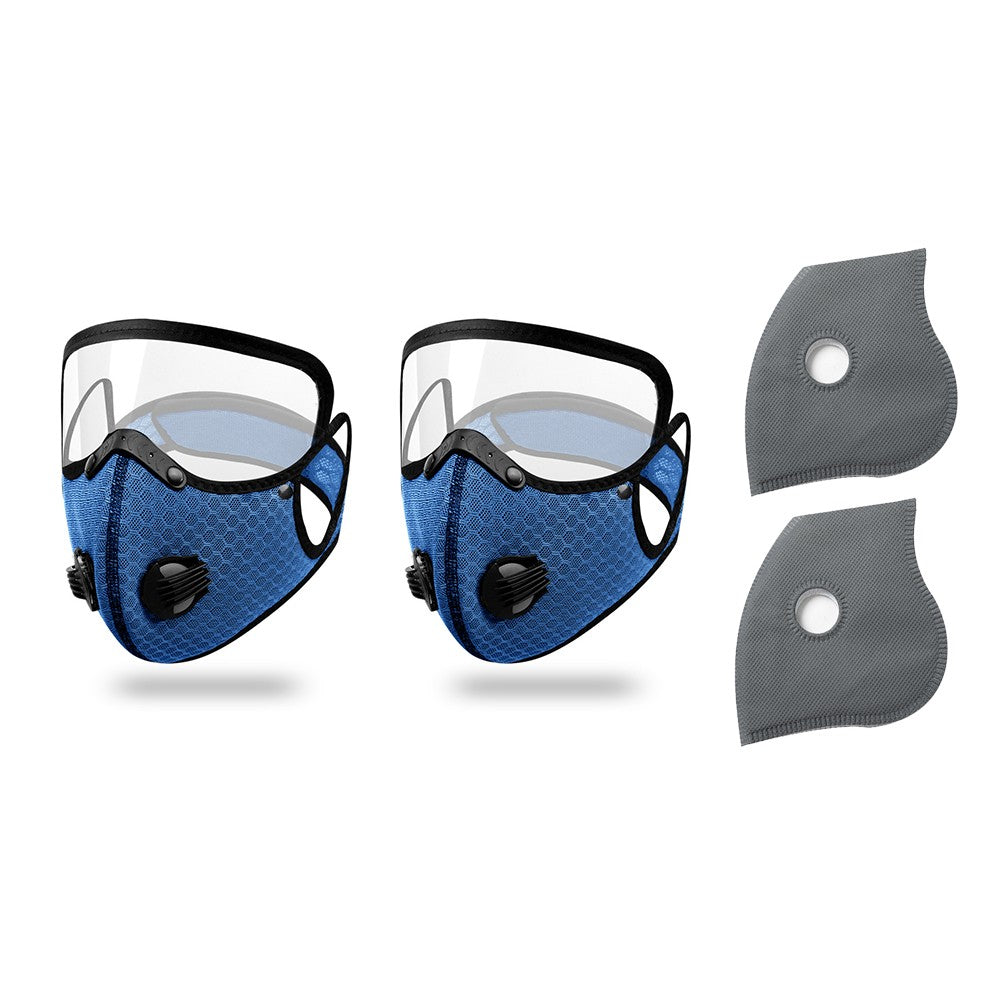 Riding Mask with Eye Protection Visor Filtered Valve Face Mask