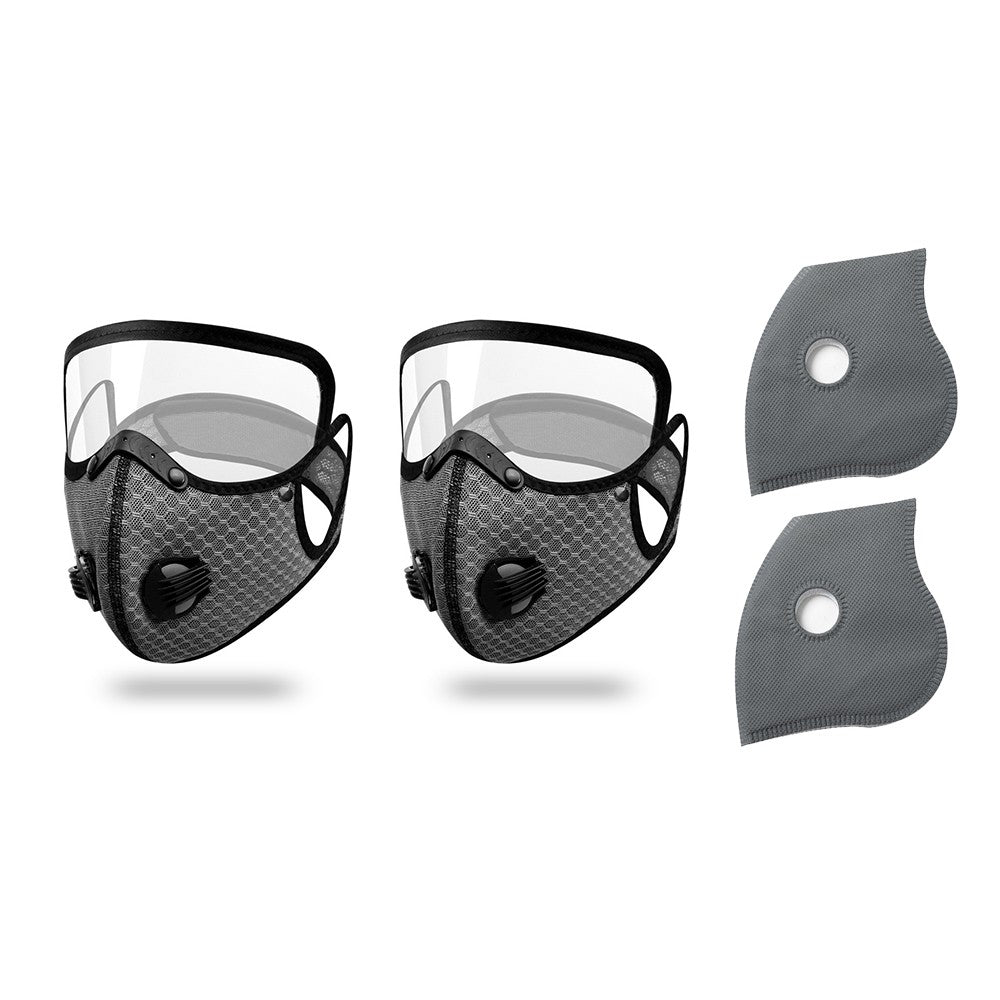 Riding Mask with Eye Protection Visor Filtered Valve Face Mask