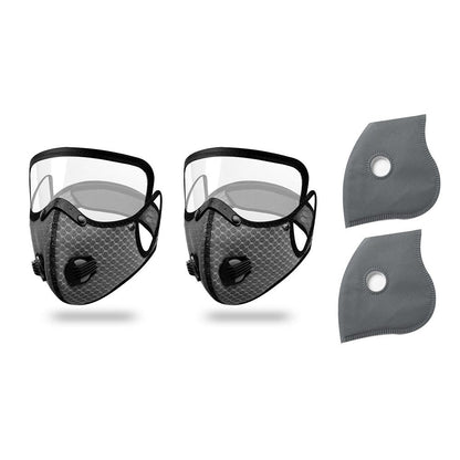 Riding Mask with Eye Protection Visor Filtered Valve Face Mask