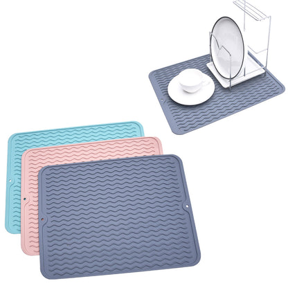 1pc Silicone Dish Drying Mat Heat Resistant Placemat Drain Pad