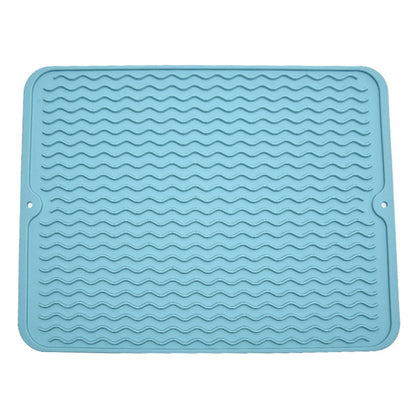 1pc Silicone Dish Drying Mat Heat Resistant Placemat Drain Pad