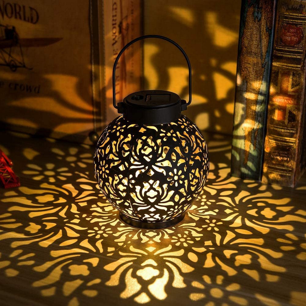 2pcs Outdoor Solar Hanging Lantern Light Outdoor Garden Lamp
