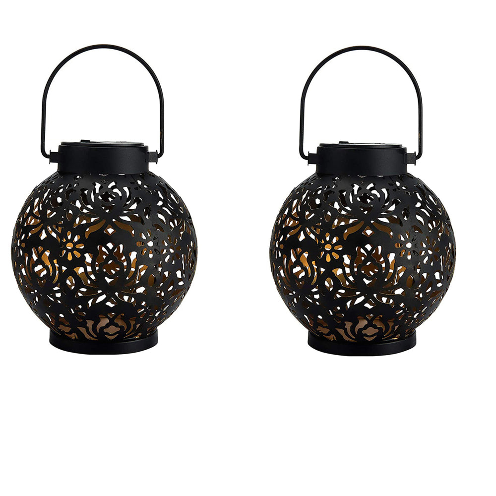 2pcs Outdoor Solar Hanging Lantern Light Outdoor Garden Lamp