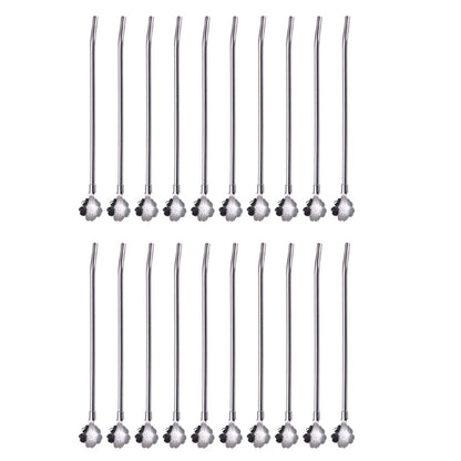 20pcs Stainless Steel Straws Spoon Drinking Straw Spoon Dual-Use Straws Tea Spoon