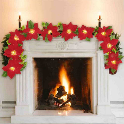 Christmas LED Red Flower String Light