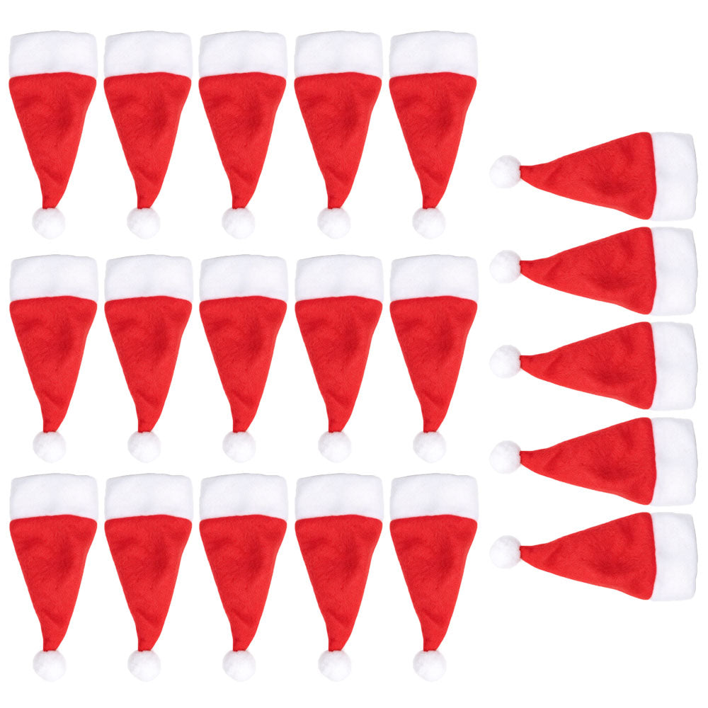 20Pcs Christmas Santa Hat Cutlery Holders Xmas Table Decorations for Party