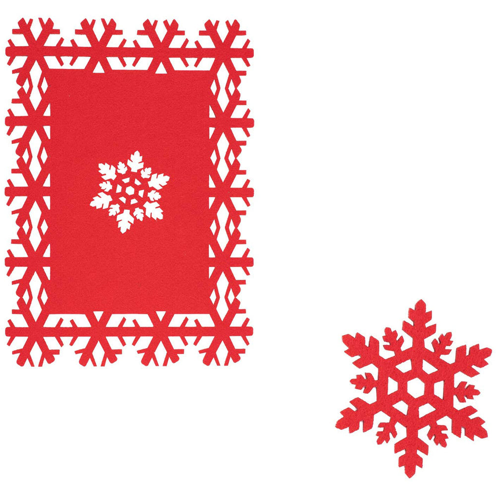 24 Pack Felt Christmas Place Mats and Coasters Snowflake Dinner Table Decor