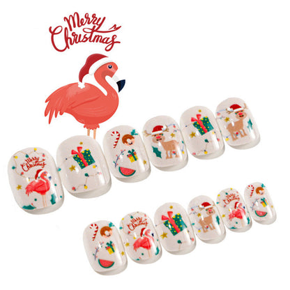 2 Set 48Pcs Christmas Full Cover False Nail For Kids