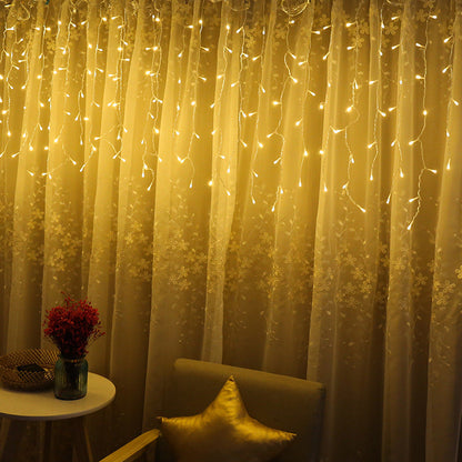 2 X 128LED Solar Waterfall Icicle String Fairy Light