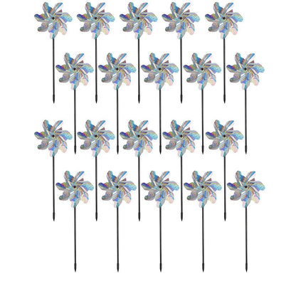 10/20 Pack Bird Blinder Repellent Reflective Pinwheels for Garden Yard Patio Lawn