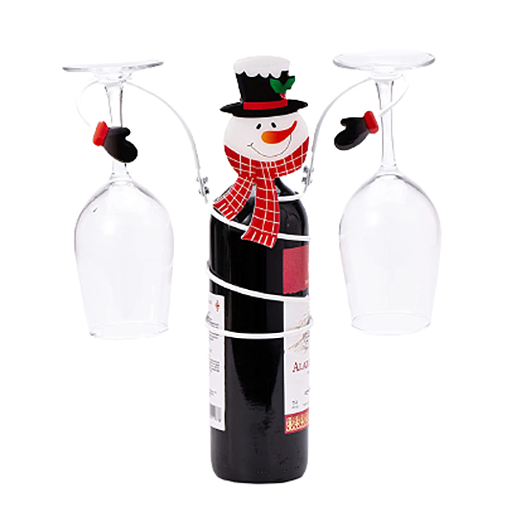 Christmas Wine Bottle and Glass Holder Stand