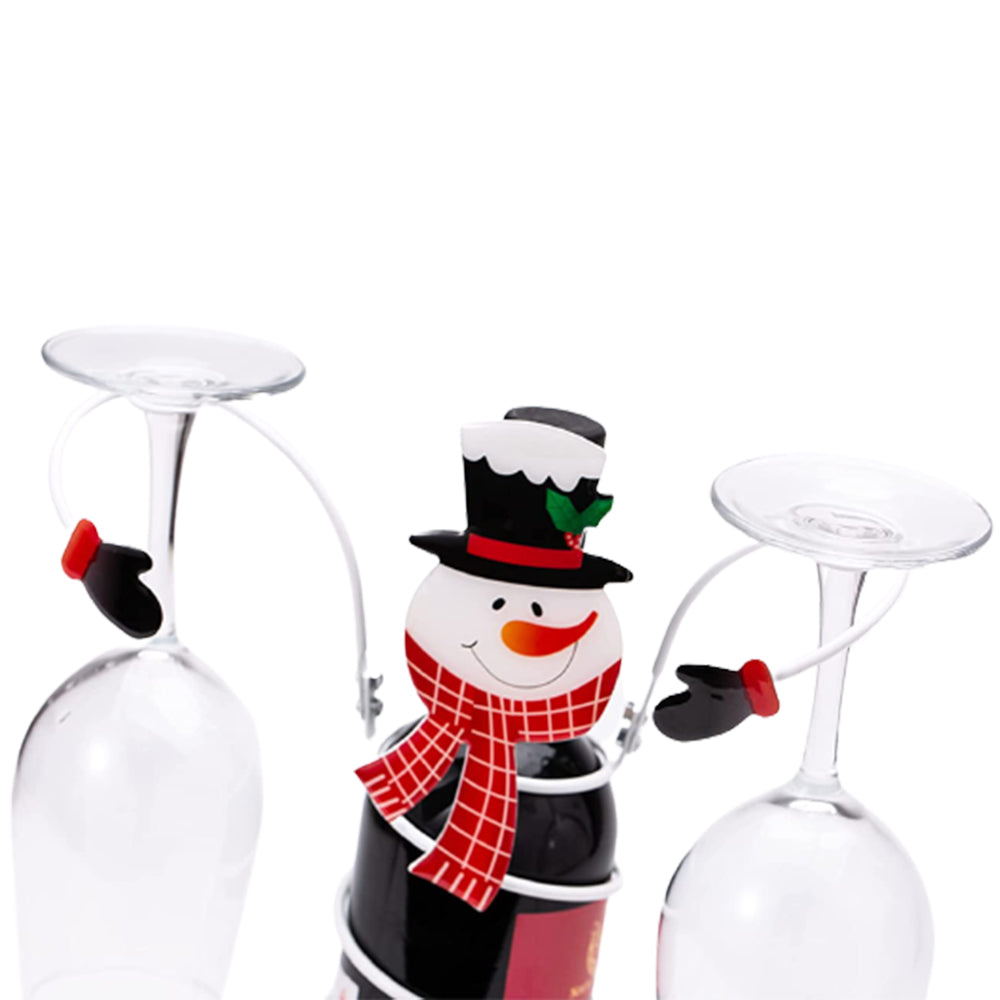 Christmas Wine Bottle and Glass Holder Stand