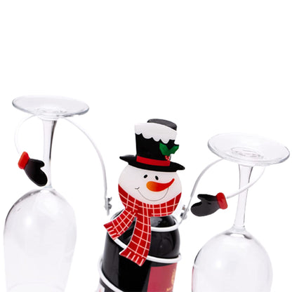 Christmas Wine Bottle and Glass Holder Stand