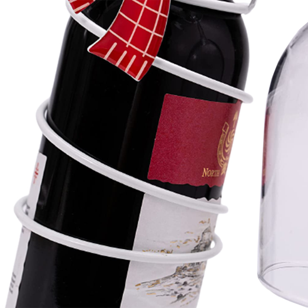 Christmas Wine Bottle and Glass Holder Stand
