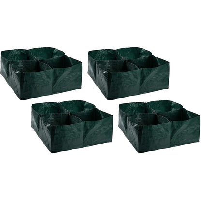 4 Divided Grids Square Fabric Raised Garden Bed Potato Planting Grow Bags