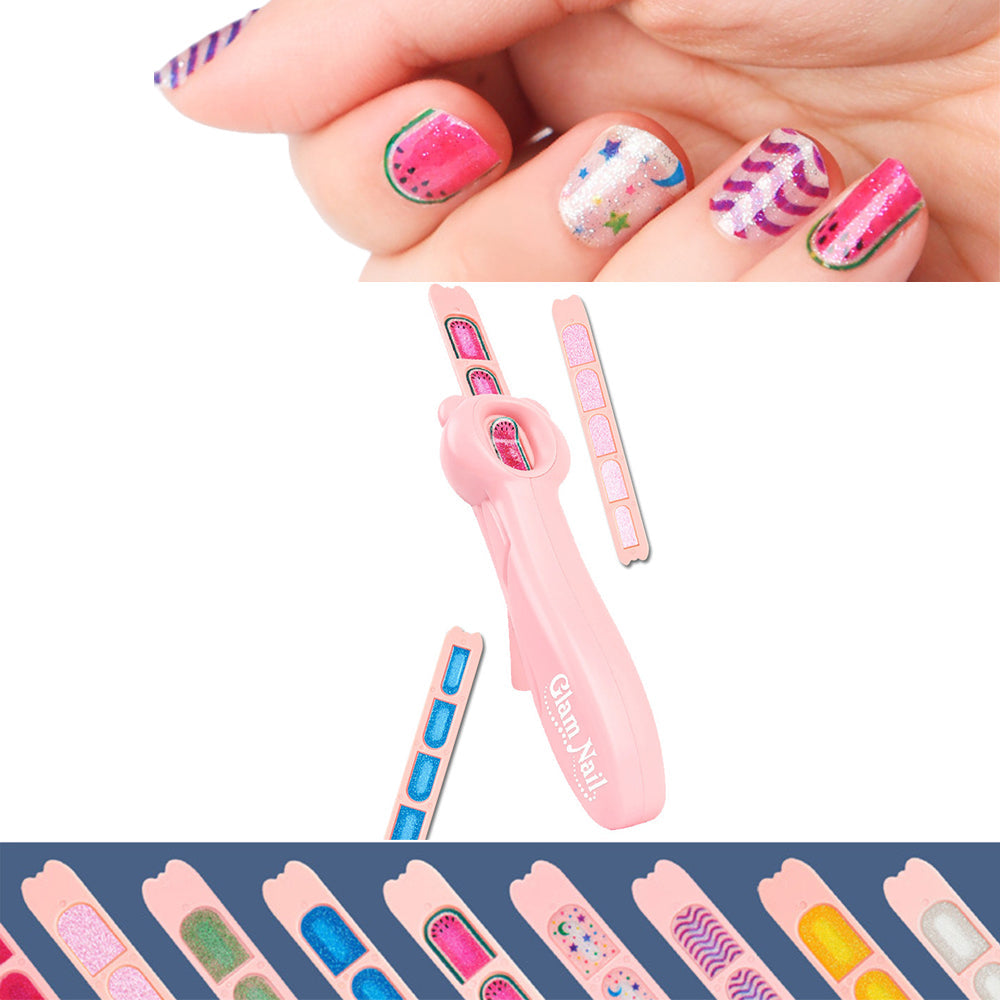 Push Type DIY Nail Machine with Nail Sticker Kit for Girls