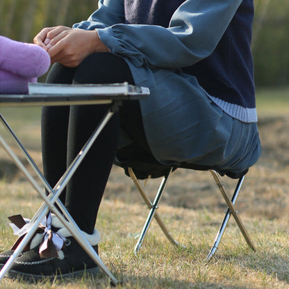 Portable Stainless Steel Camping Chair with Zipper Outdoor Hand Bag Folding Chair
