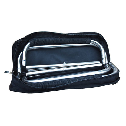 Portable Stainless Steel Camping Chair with Zipper Outdoor Hand Bag Folding Chair
