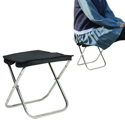 Portable Stainless Steel Camping Chair with Zipper Outdoor Hand Bag Folding Chair
