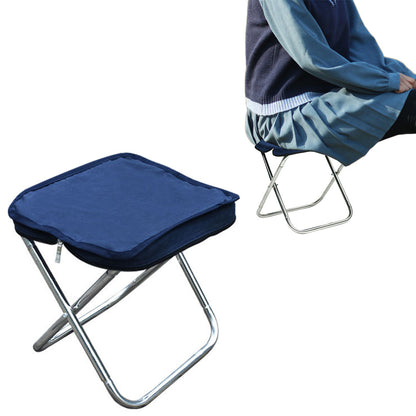 Portable Stainless Steel Camping Chair with Zipper Outdoor Hand Bag Folding Chair