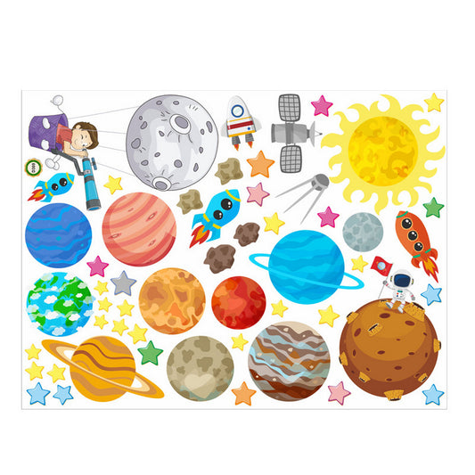Self-adhesive Nine Planets Wall Sticker -Style 4