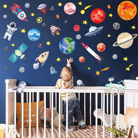 Self-adhesive Nine Planets Wall Sticker -Style 2