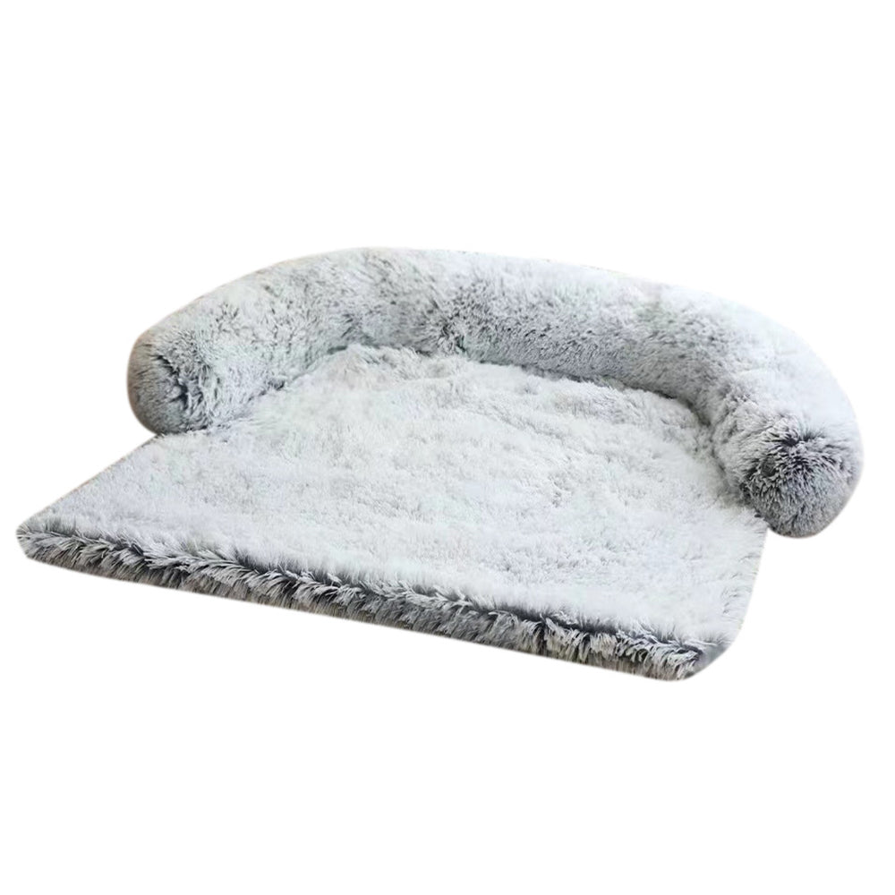 Washable Long Plush Pet Dog Sofa Cushion Bed with Zipper Pet Bed Pad