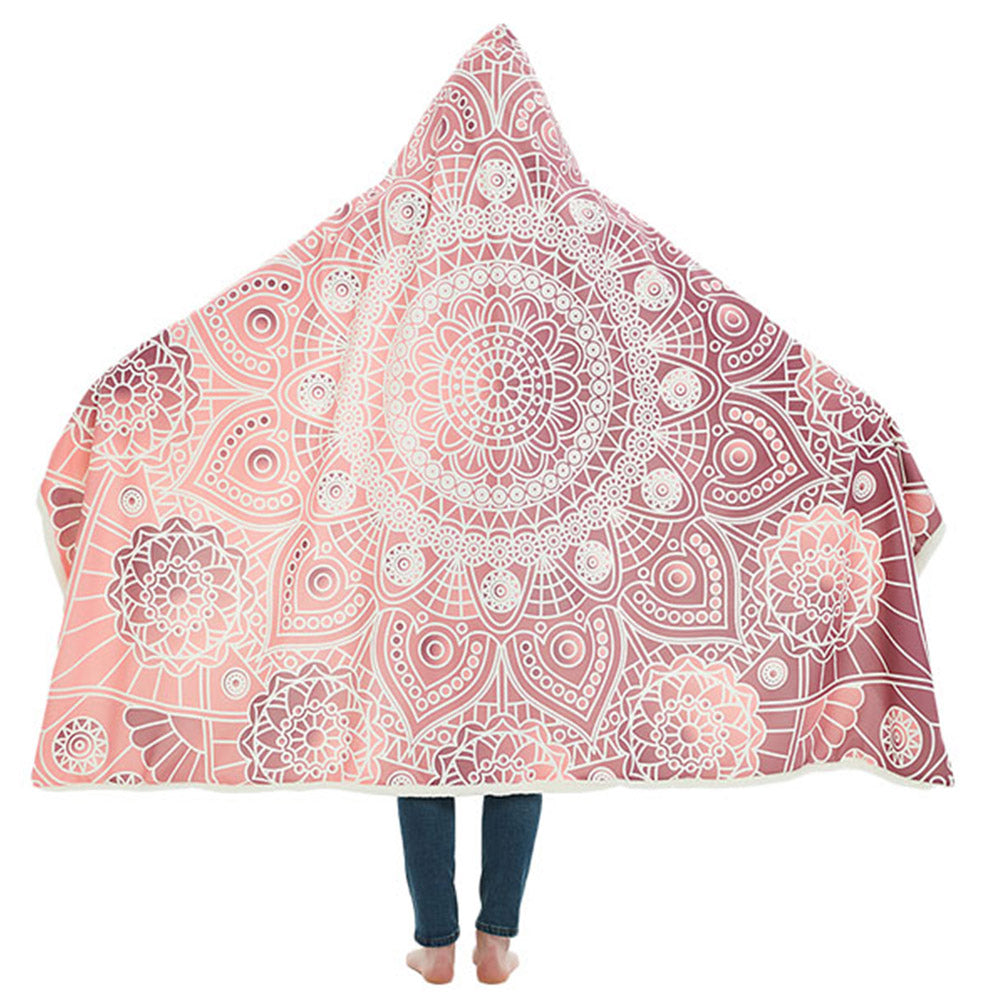 Pink Home Warm Hoodie Plush Blanket