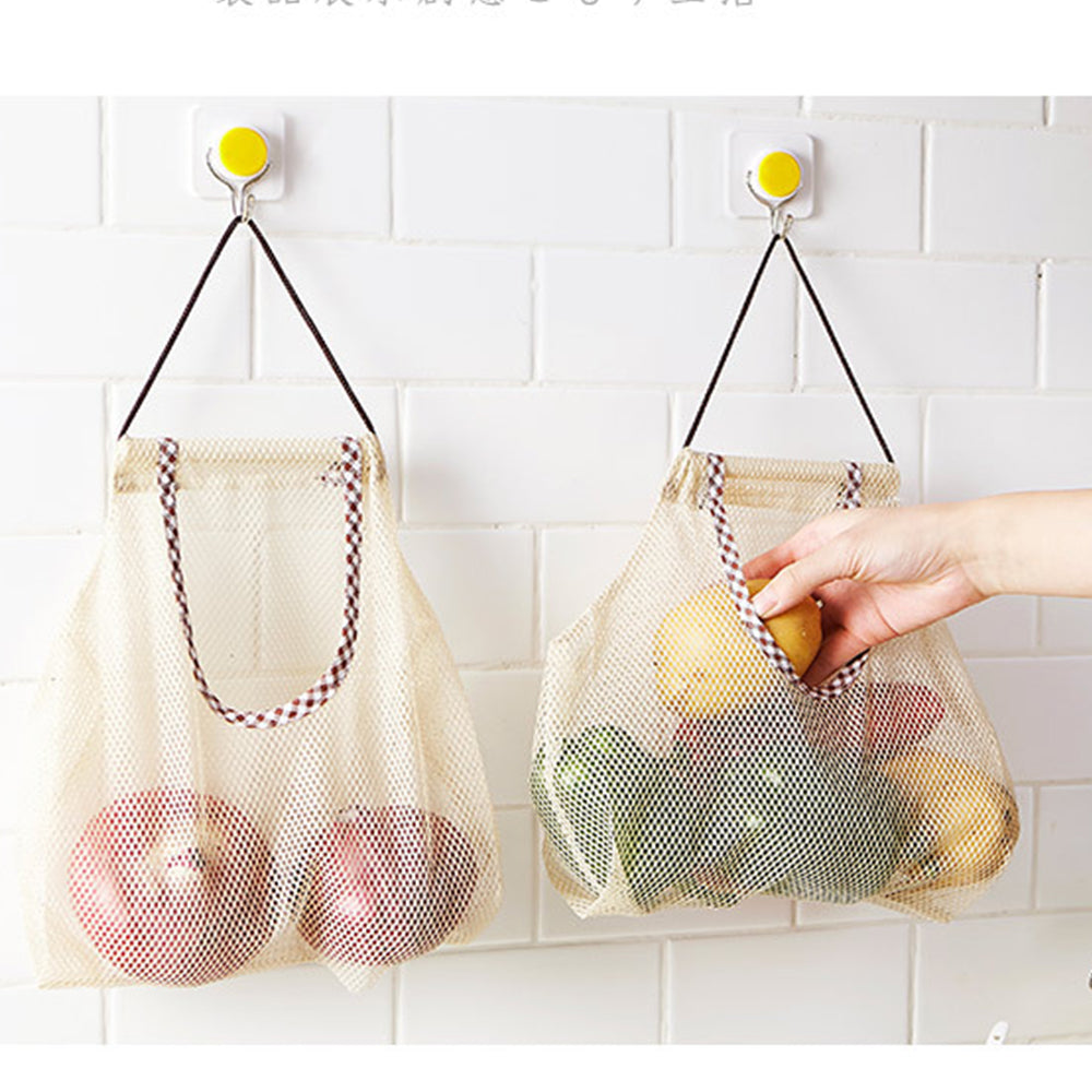 4Pcs Kitchen Reusable Mesh Storage Hanging Bag