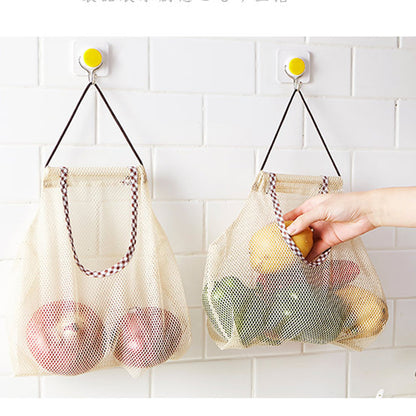 4Pcs Kitchen Reusable Mesh Storage Hanging Bag