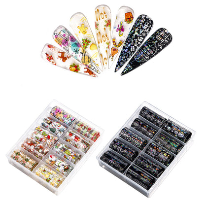 2X 10 Rolls Christmas Nail Transfer Stickers