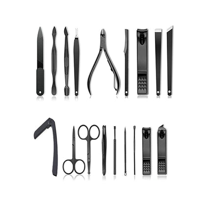 18PCS/Set Stainless Steel Manicure Nail Kit Pedicure Grooming Clippers Tools