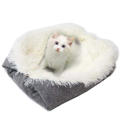Foldable Plush Bed for Dog Cat Pet Calming Bed