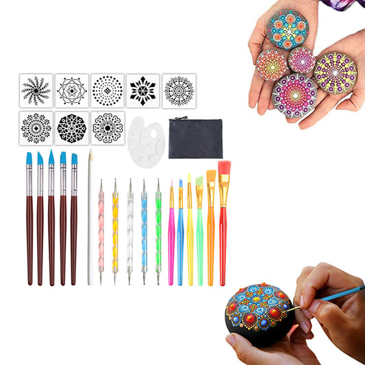 27-Piece Mandala Dotting Tools Rock Painting Kits Dot Art Pen Paint Nail Rocks
