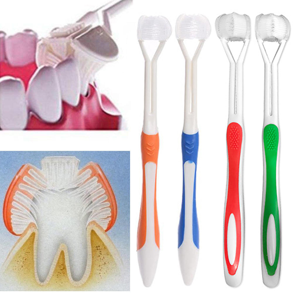 4PCS Adults 3 Sided Toothbrushes