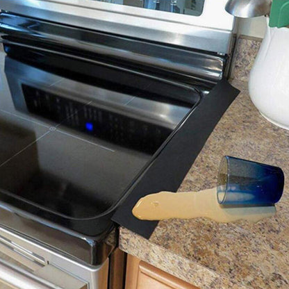 2pcs Kitchen 25 Inches Silicone Stove Gap Covers-Black and Transparent