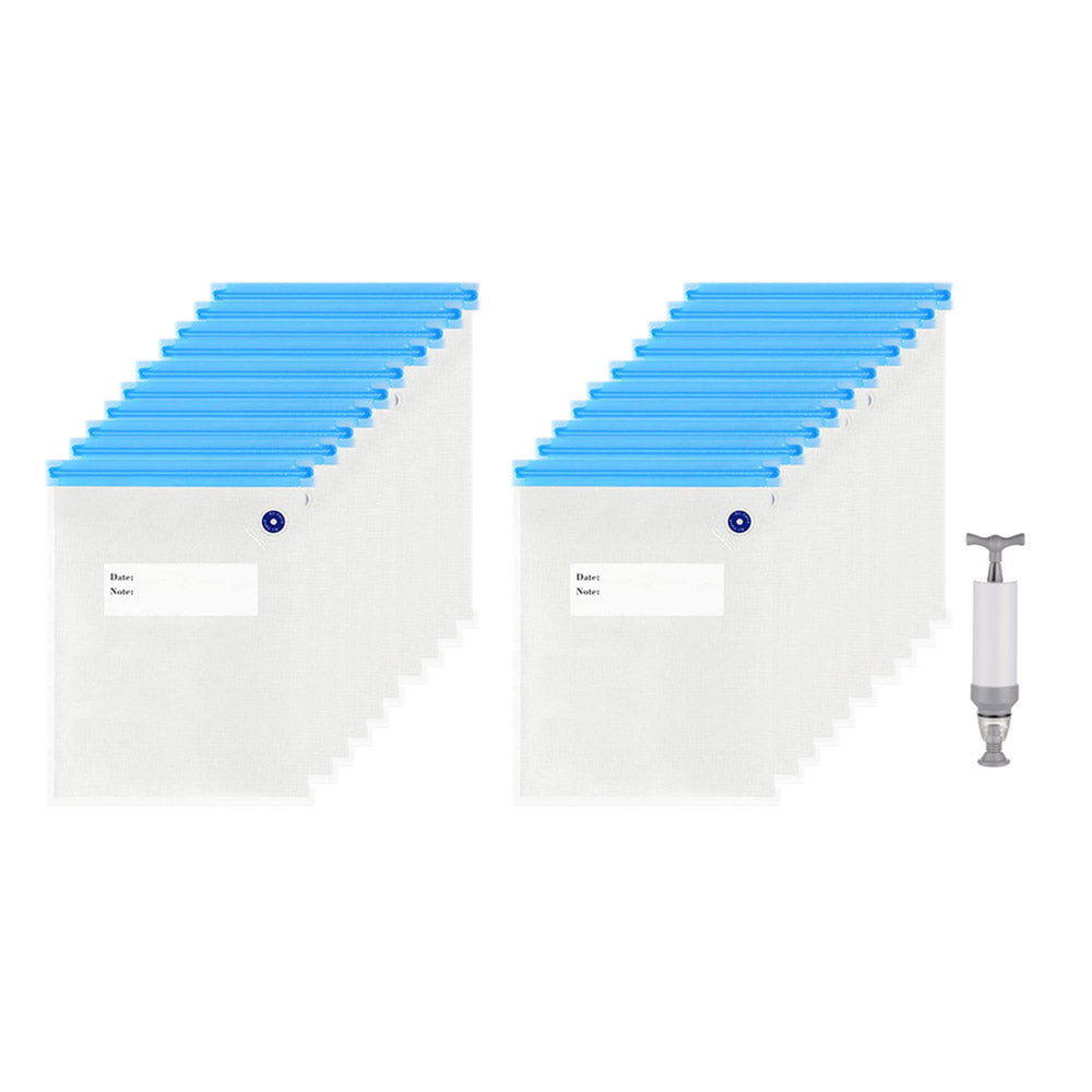 20Pcs 16x22CM Reusable Food Vacuum Sealer Bag with 1 X Manual Pump
