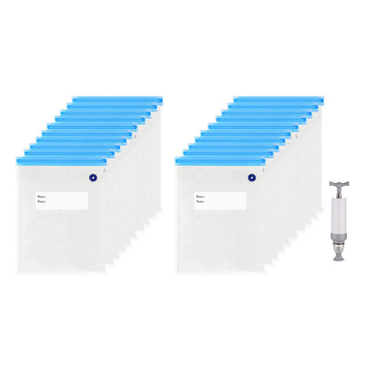 20Pcs 16x22CM Reusable Food Vacuum Sealer Bag with 1 X Manual Pump