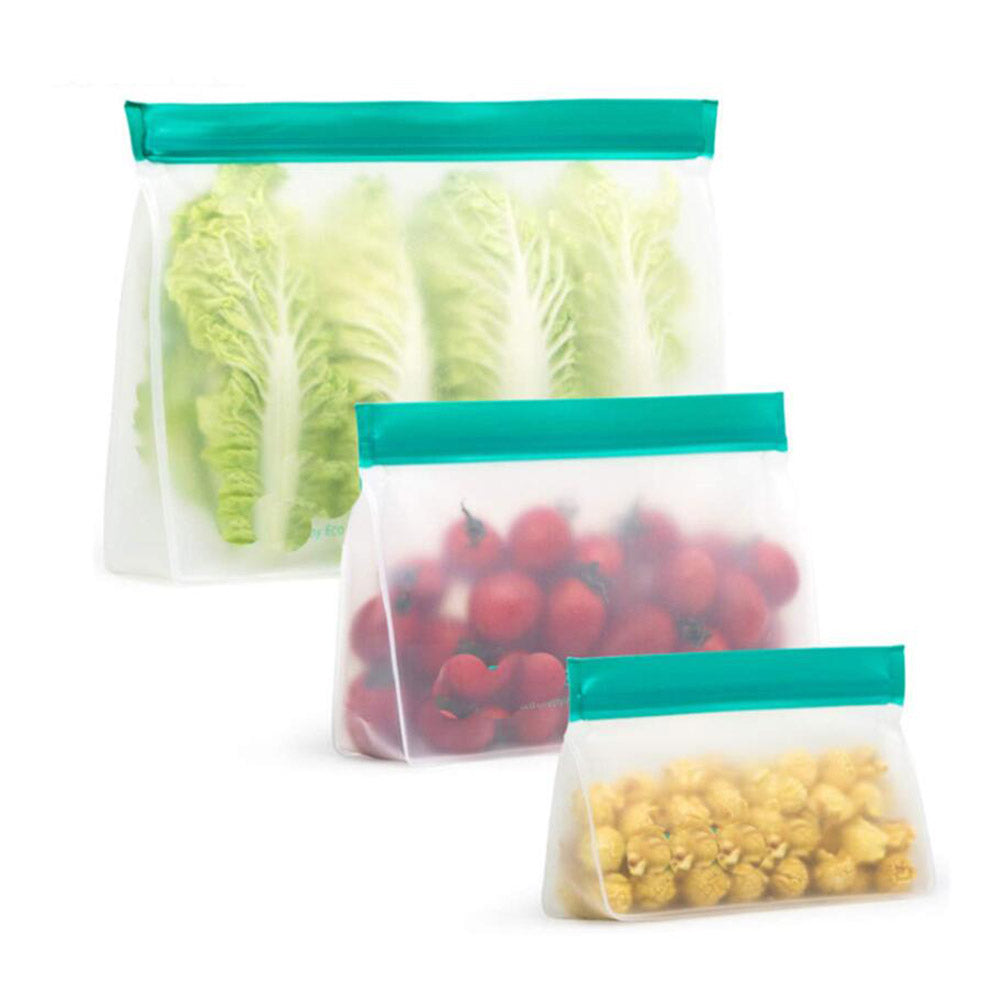 3Pcs Reusable Ziplock Leakproof Snack Bags Food Storage Bags