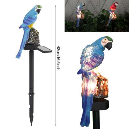 2 X Animal Parrot Shape Solar Powered Garden Night Lights Yard Lamps