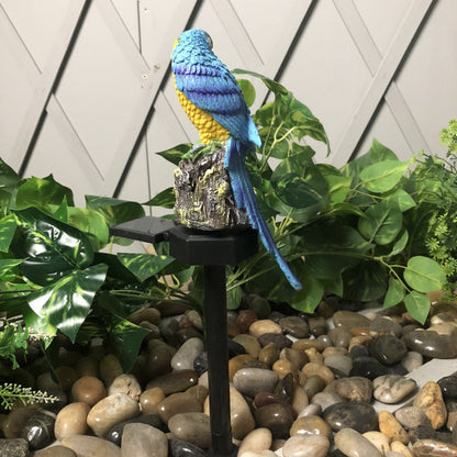 2 X Animal Parrot Shape Solar Powered Garden Night Lights Yard Lamps