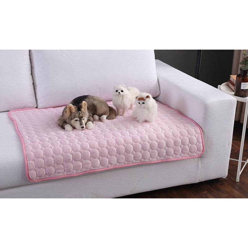 Pink - Summer Cooling Mat Pet Bed Interior Cooling Pad for Cat Seats Dog Car Sofa Pet Bed Kennel