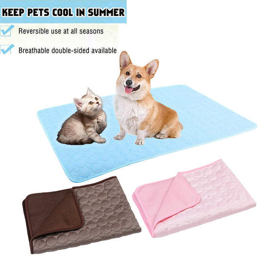 Pink - Summer Cooling Mat Pet Bed Interior Cooling Pad for Cat Seats Dog Car Sofa Pet Bed Kennel