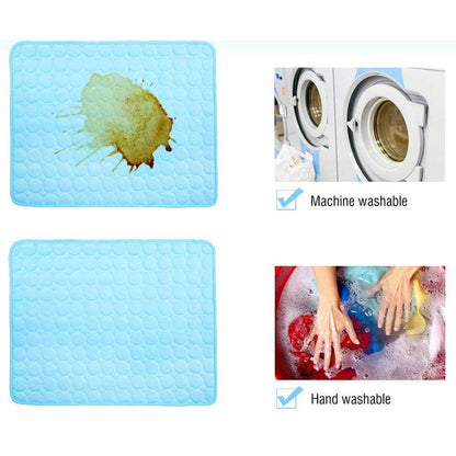 Blue - Summer Cooling Mat Pet Bed Interior Cooling Pad for Cat Seats Dog Car Sofa Pet Bed Kennel