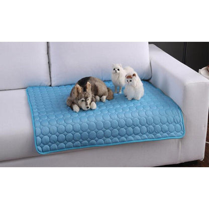 Blue - Summer Cooling Mat Pet Bed Interior Cooling Pad for Cat Seats Dog Car Sofa Pet Bed Kennel