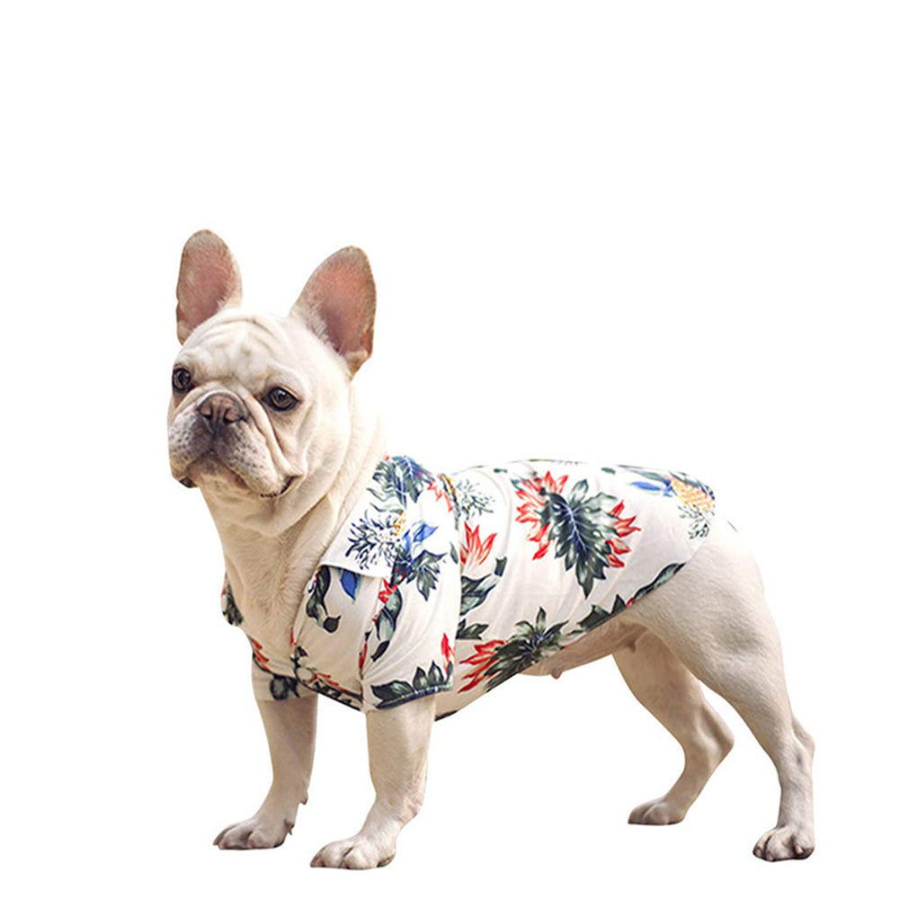 Hawaiian Printed Dog Shirts Short Sleeves Pets Apparel